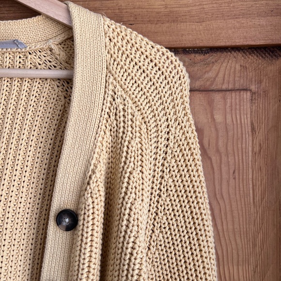 Everlane | Yellow Button-Up Knit Cardigan - Picture 3 of 7